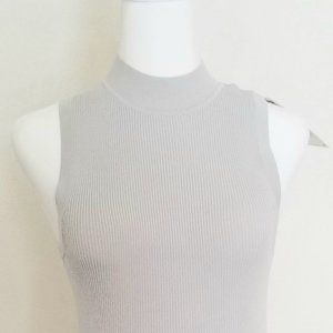 Zara Grey Short Sleeve Mock Neck Midi Long Dress Size Small.
